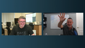Ment having fun on a zoom call